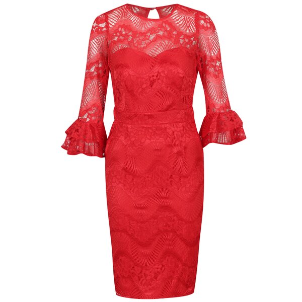 Rochie roșie Miss Mistress din dantelă