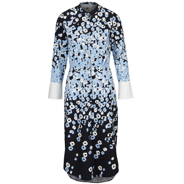 Rochie negru&bleu Closet cu imprimeu floral si nasturi