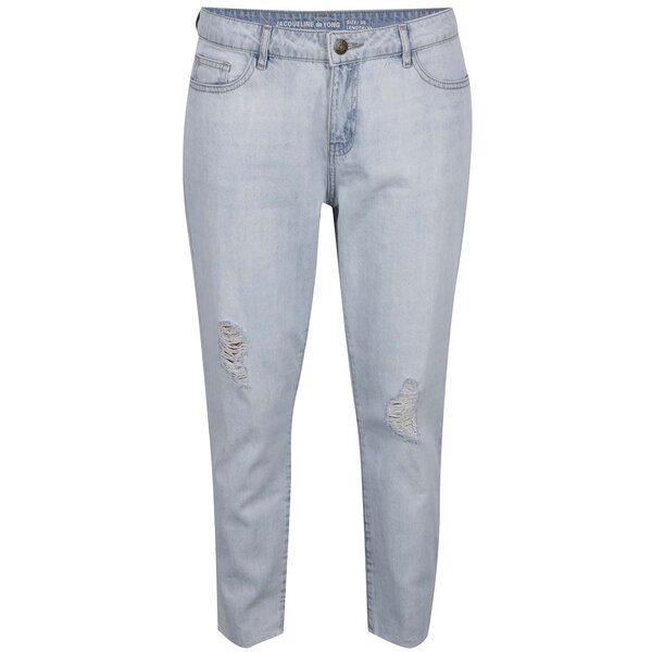 Blugi boyfriend albastru deschis Jacqueline de Yong Silver cu aspect uzat