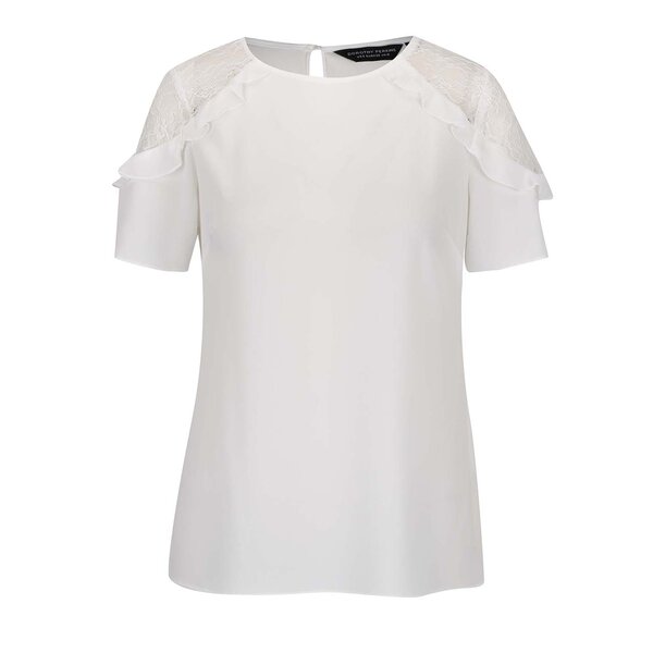 Top crem Dorothy Perkins cu inserții din dantelă