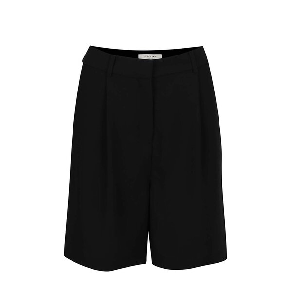 Pantaloni scurți negri Selected Femme Wilma cu buzunare oblice