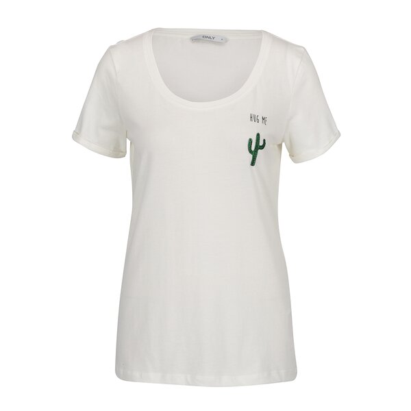 Tricou crem ONLY Tes cu broderie