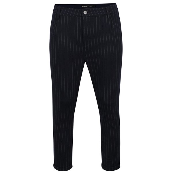 Pantaloni chino albastru închis ONLY & SONS Pin cu model în dungi