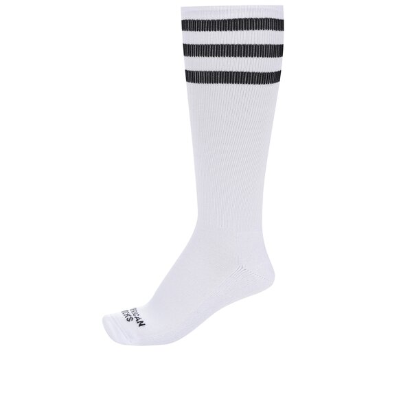 Șosete unisex albe cu dungi negre - American Socks