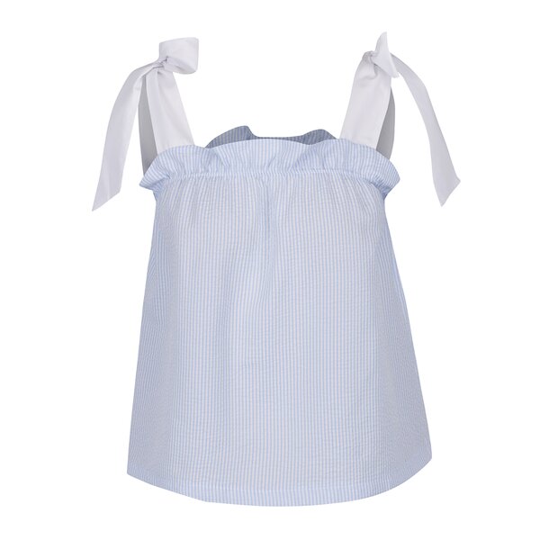 Top albastru Miss Selfridge cu panglici