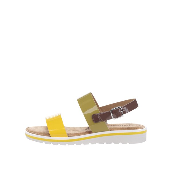 Sandale multicolore din piele lăcuită Tamaris