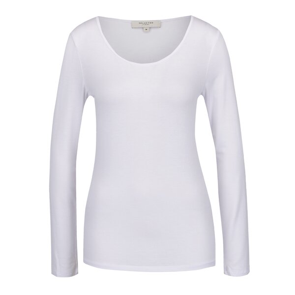 Bluză basic albă cu mâneci lungi Selected Femme Mio