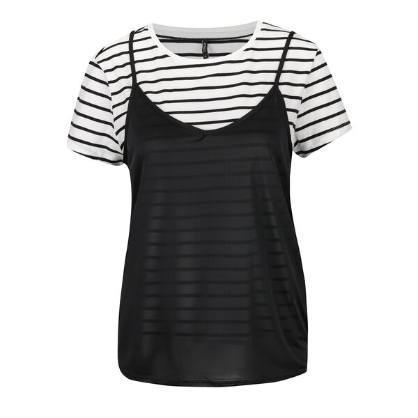 Top alb&negru ONLY New Clora cu aspect 2 în 1