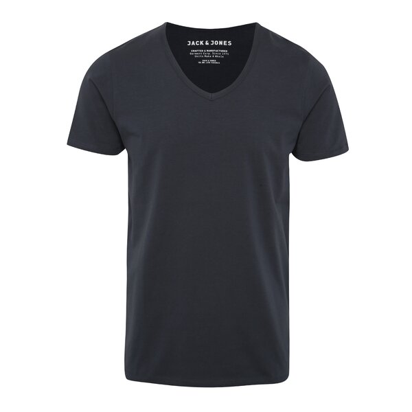 Tricou bleumarin cu decolteu en coeur Jack & Jones Basic