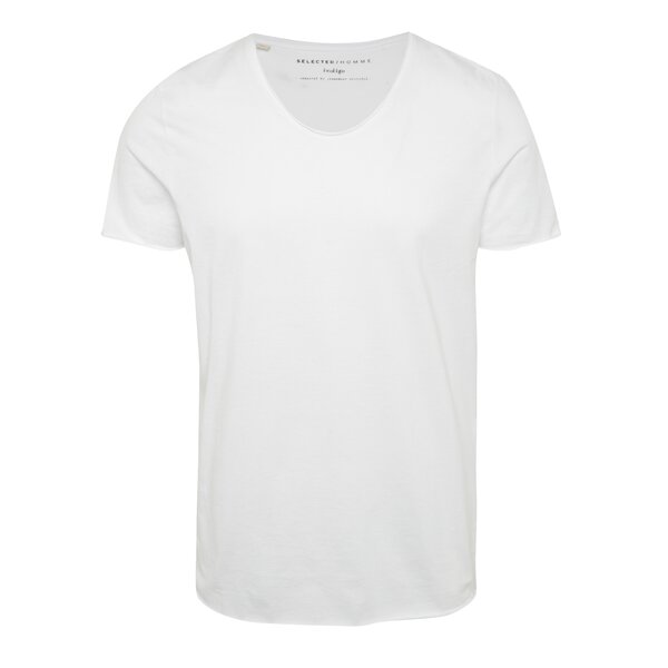 Tricou alb Selected Homme Newmere