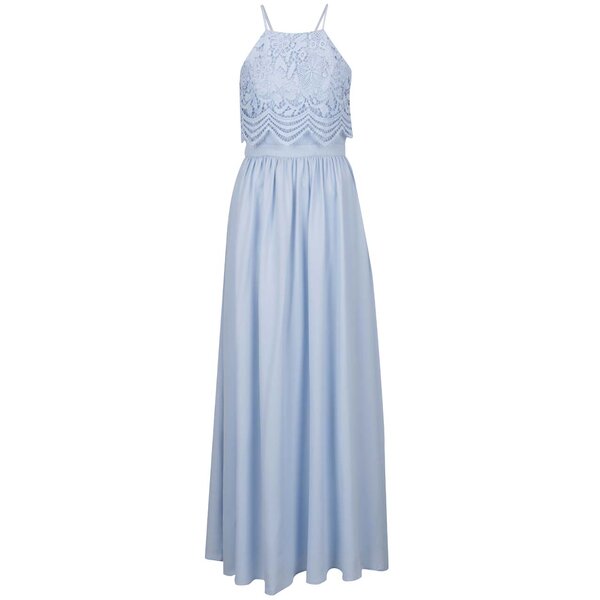 Rochie maxi bleu cu aplicație din dantelă Chi Chi London Trish