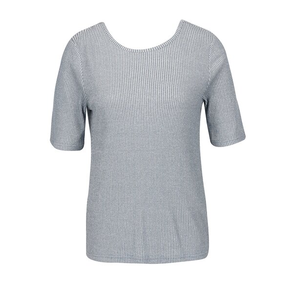 Tricou albastru prăfuit din jerseu VERO MODA Kaitlyn cu detaliu încrucișat