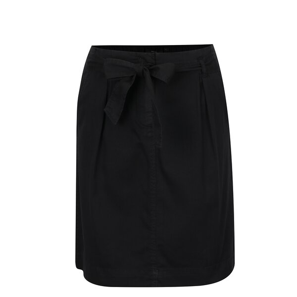 Fustă neagră dreaptă VERO MODA Naomi cu panglici