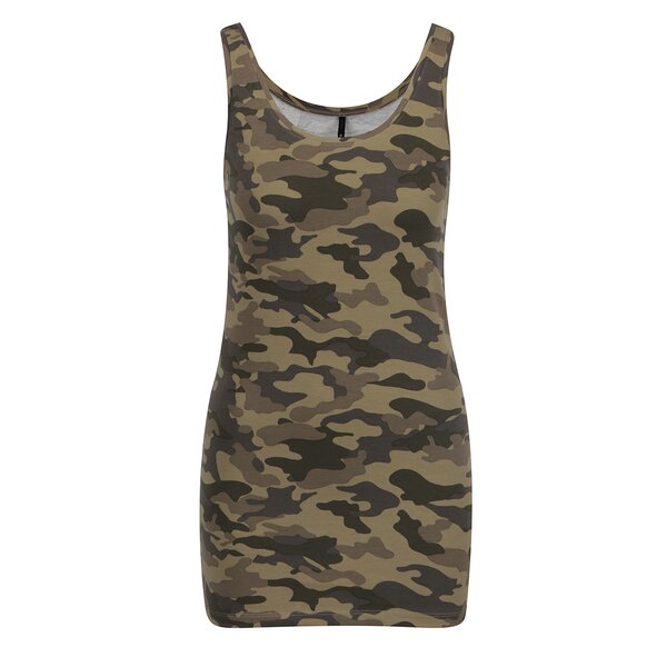Maiou lung verde ONLY Live cu imprimeu camuflaj