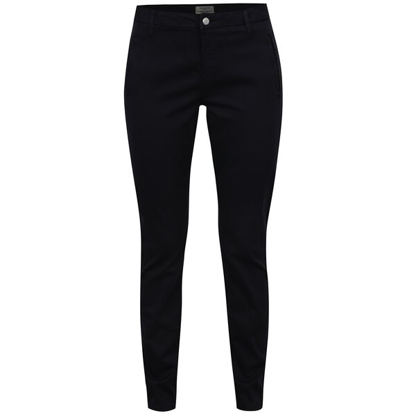Pantaloni chino bleumarin cu fermoar Selected Femme Ingrid
