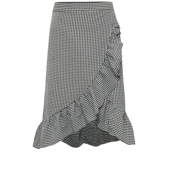 Fustă cu model în carouri alb negru Miss Selfridge