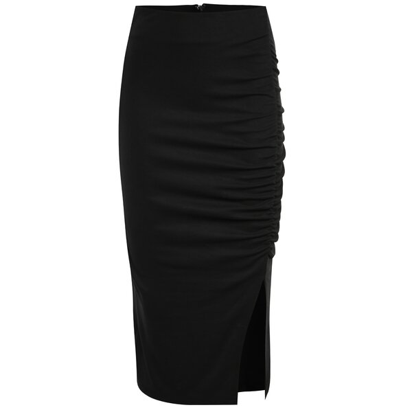 Fustă neagră Miss Selfridge cu fronseu lateral