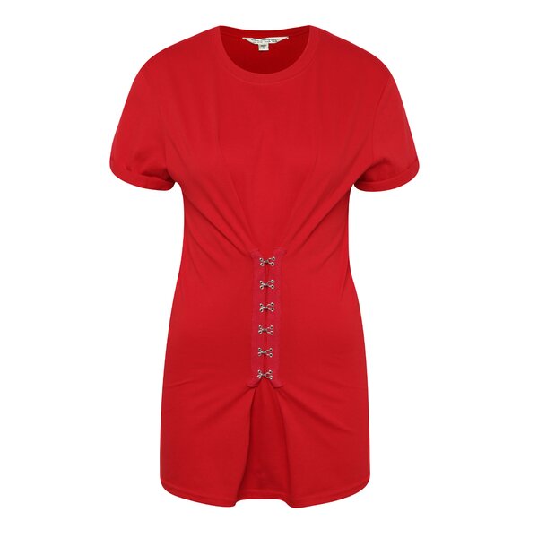 Tricou roșu cu bucle metalice Miss Selfridge