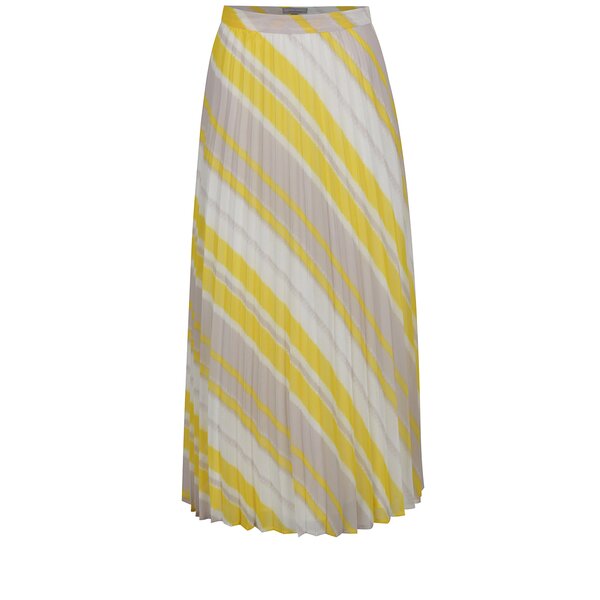 Fustă maxi crem Dorothy Perkins Petite cu model în dungi