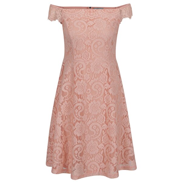 Rochie roz piersică Dorothy Perkins Petite din dantelă
