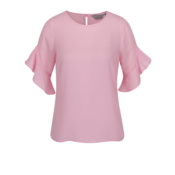 Bluză roz pal Dorothy Perkins Petite cu mâneci clopot