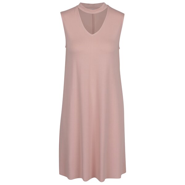 Rochie roz cu guler choker - Only Ashape