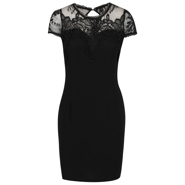 Rochie neagră Hailys Teresa cu dantelă în partea superioară