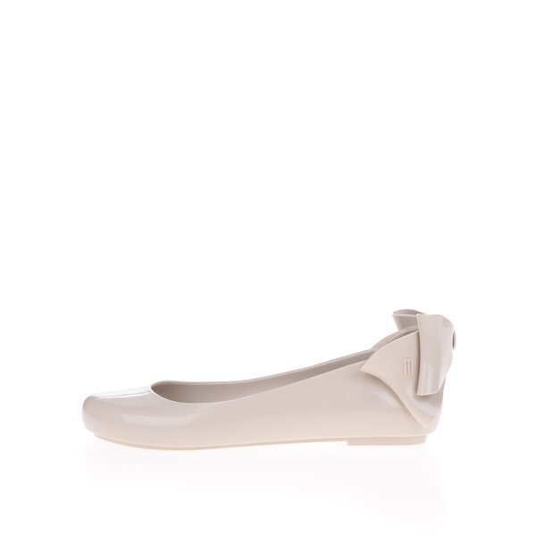 Balerini bej din cauciuc cu fundă la câlcâi Melissa Space Love Bow