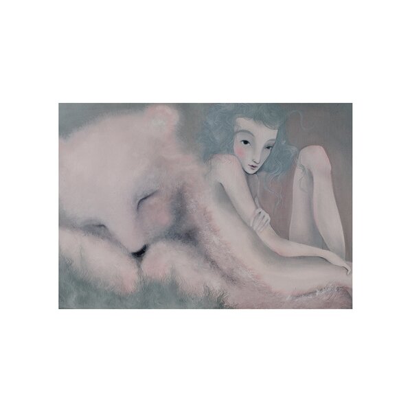 Poster Visul ursului, in nuante de crem si gri, Lena Brauner, 48 x 68,5 cm