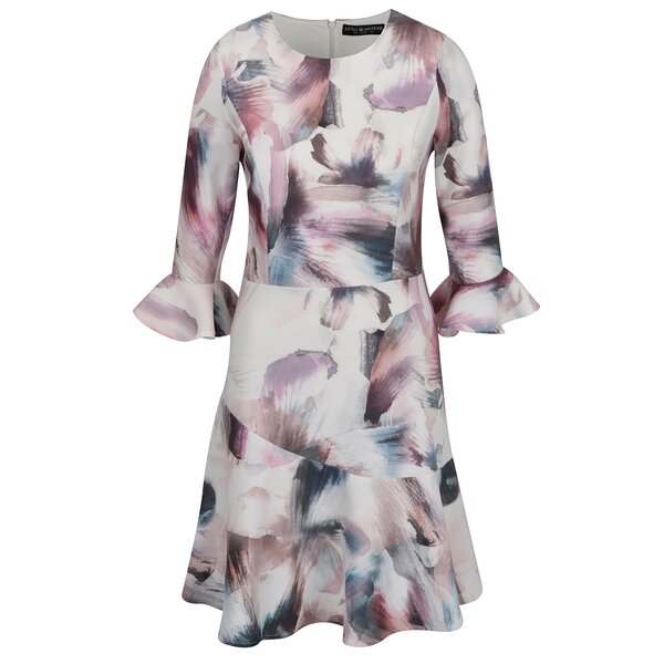 Rochie crem&roz Little Mistress cu imprimeu