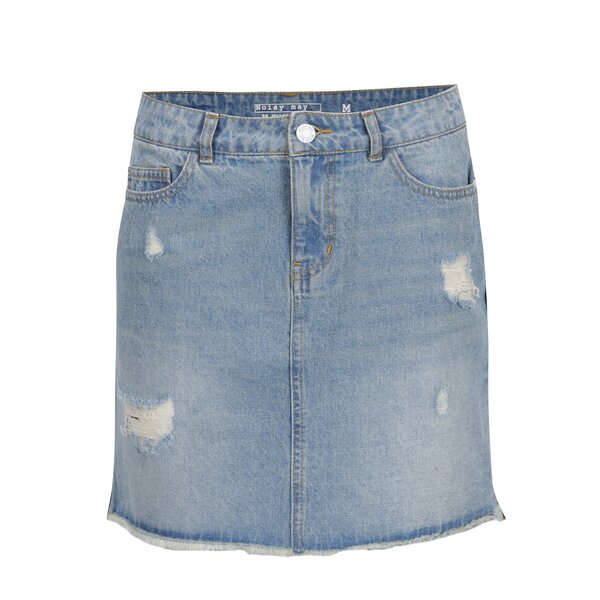Fustă albastră din denim cu aspect uzat Noisy May Be Lucy