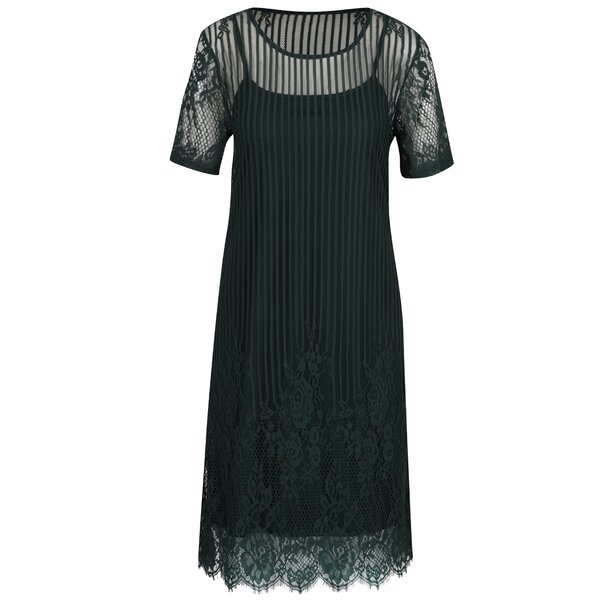 Rochie verde închis VILA Maggy cu aspect 2 în 1