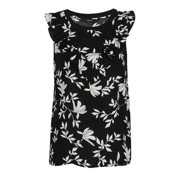 Top negru cu model floral VERO MODA Martha