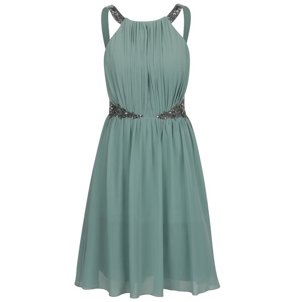 Rochie verde deschis Little Mistress cu aplicații