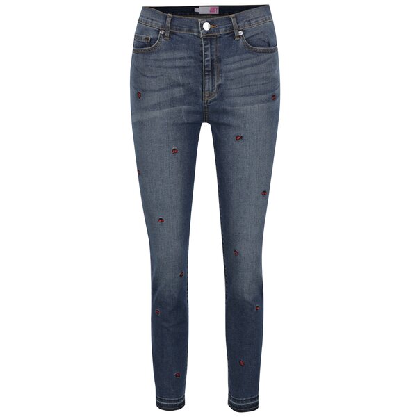 Blugi albaștri Juicy Couture cu broderie