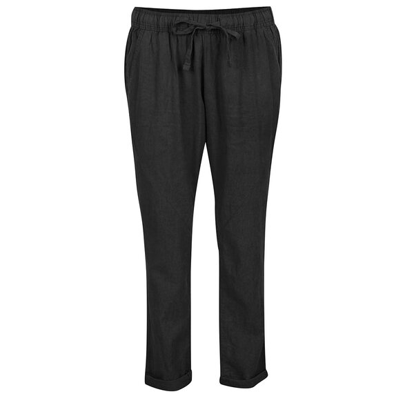 Pantaloni negri din amestec de in și bumbac QS by s.Oliver