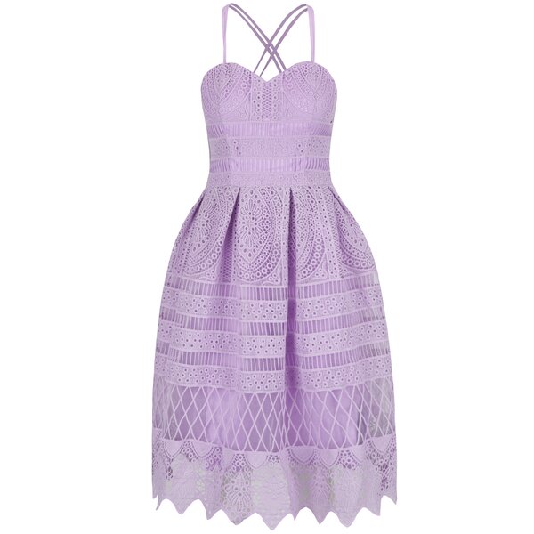 Rochie violet Chi Chi London din dantelă spartă