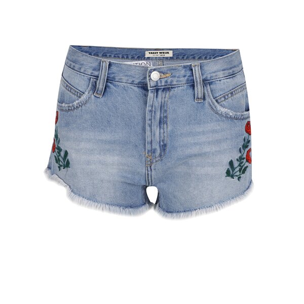 Pantaloni scurți din denim cu broderie florală TALLY WEiJL