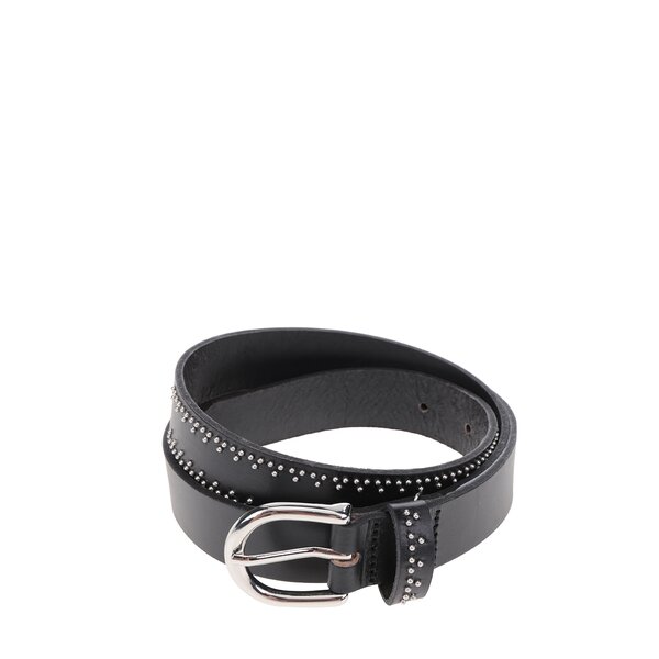 Curea neagra din piele Pieces Jasmin cu tinte