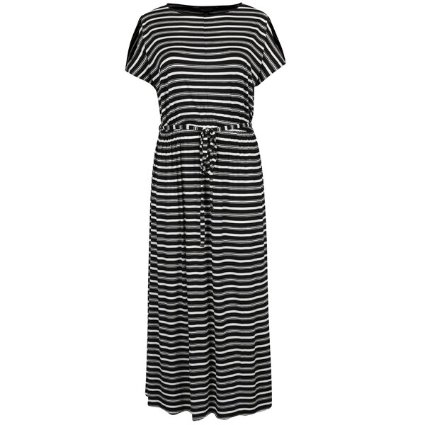 Rochie maxi neagră cu dungi Dorothy Perkins Curve