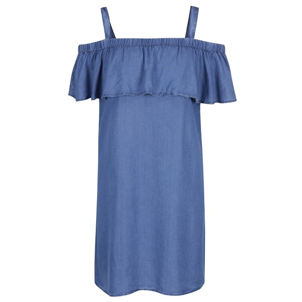 Rochie albastră din denim cu volan Dorothy Perkins