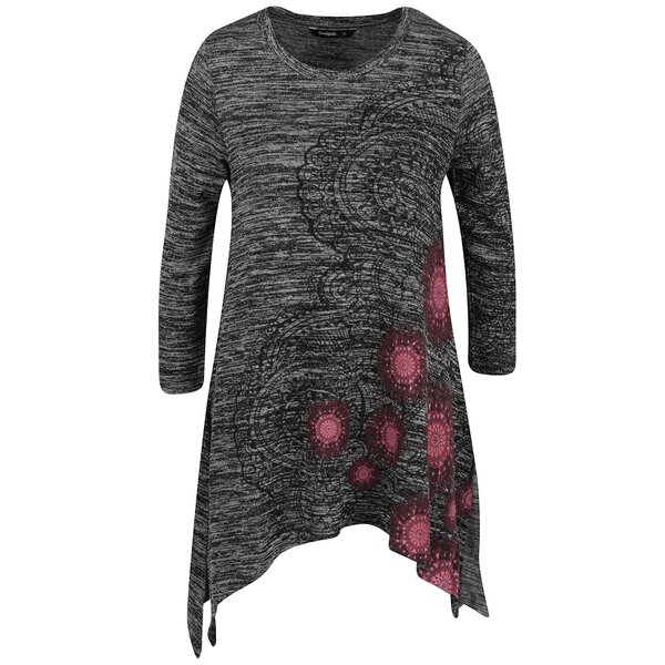 Bluză negru & gri Desigual asimetrică