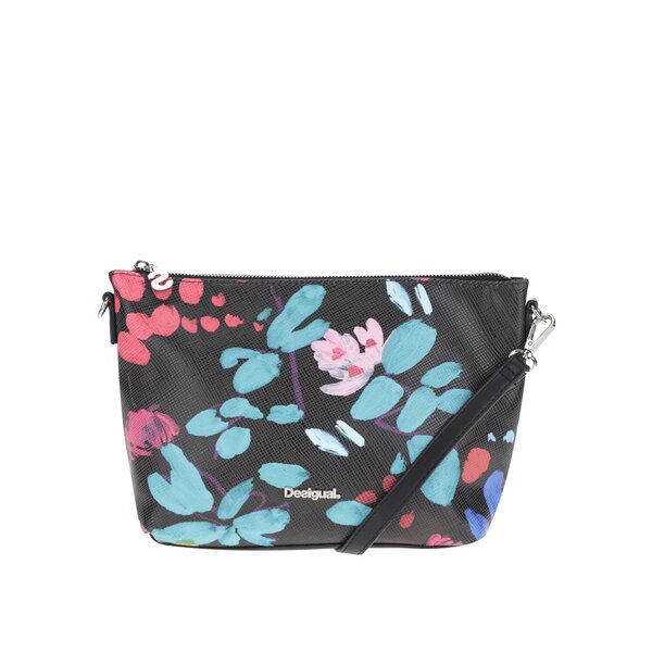Geantă crossbody neagră cu imprimeu floral Desigual Catania Misha