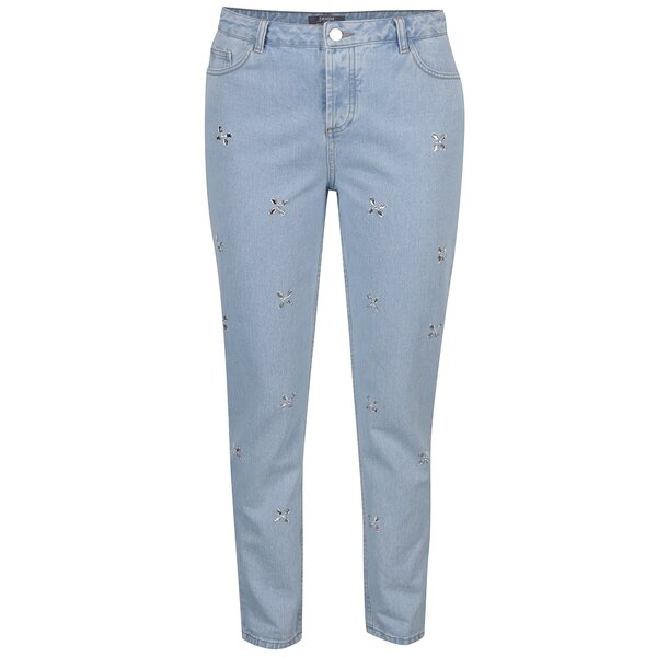 Blugi mom bleu cu strasuri Dorothy Perkins