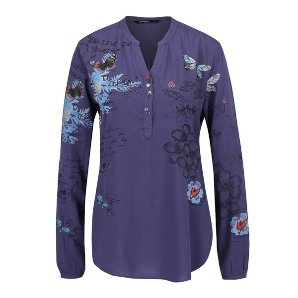 Tunică mov cu print multicolor Desigual Lisa