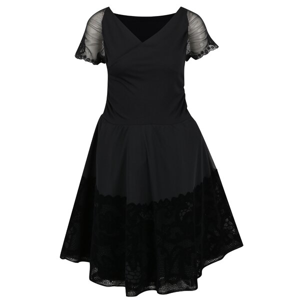 Rochie neagră cu decolteu suprapus Desigual Betty