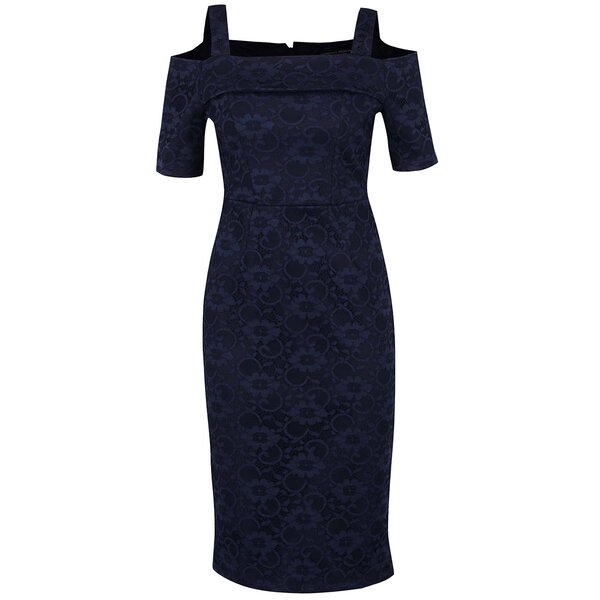Rochie bleumarin din dantela cu decolteu pe umeriDorothy Perkins