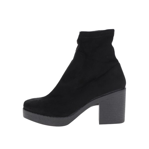 Botine negre cu toc pătrat Miss Selfridge