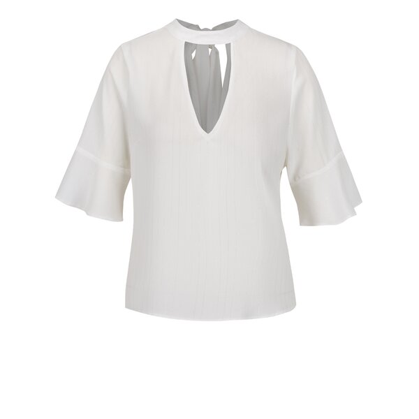 Bluză crem choker cu maneci 3/4 Miss Selfridge