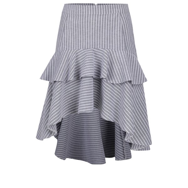 Fustă cu dungi din denim cu volane Miss Selfridge